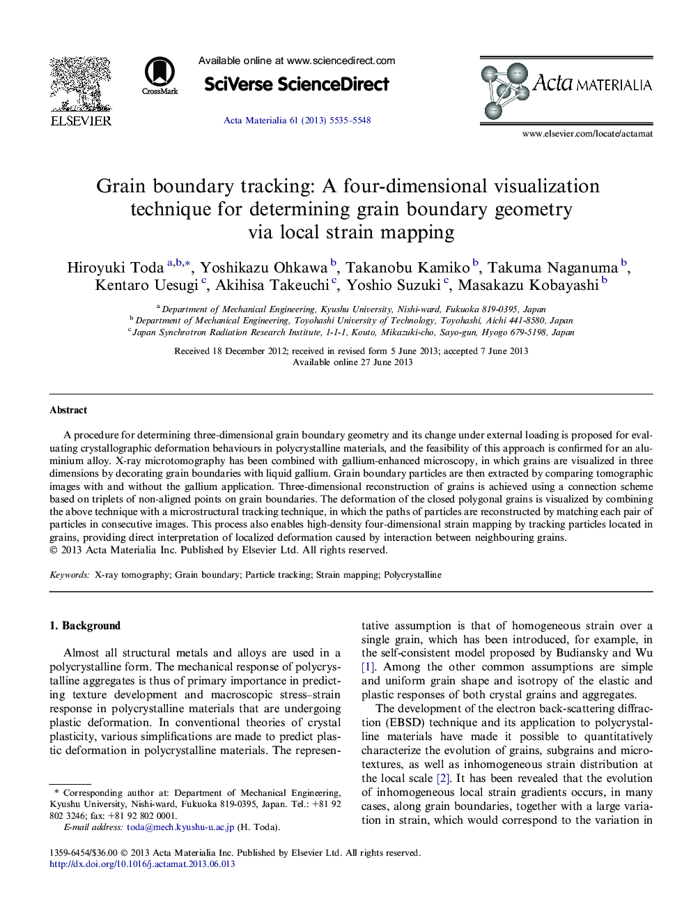 Grain boundary tracking: A four-dimensional visualization technique for determining grain boundary geometry via local strain mapping