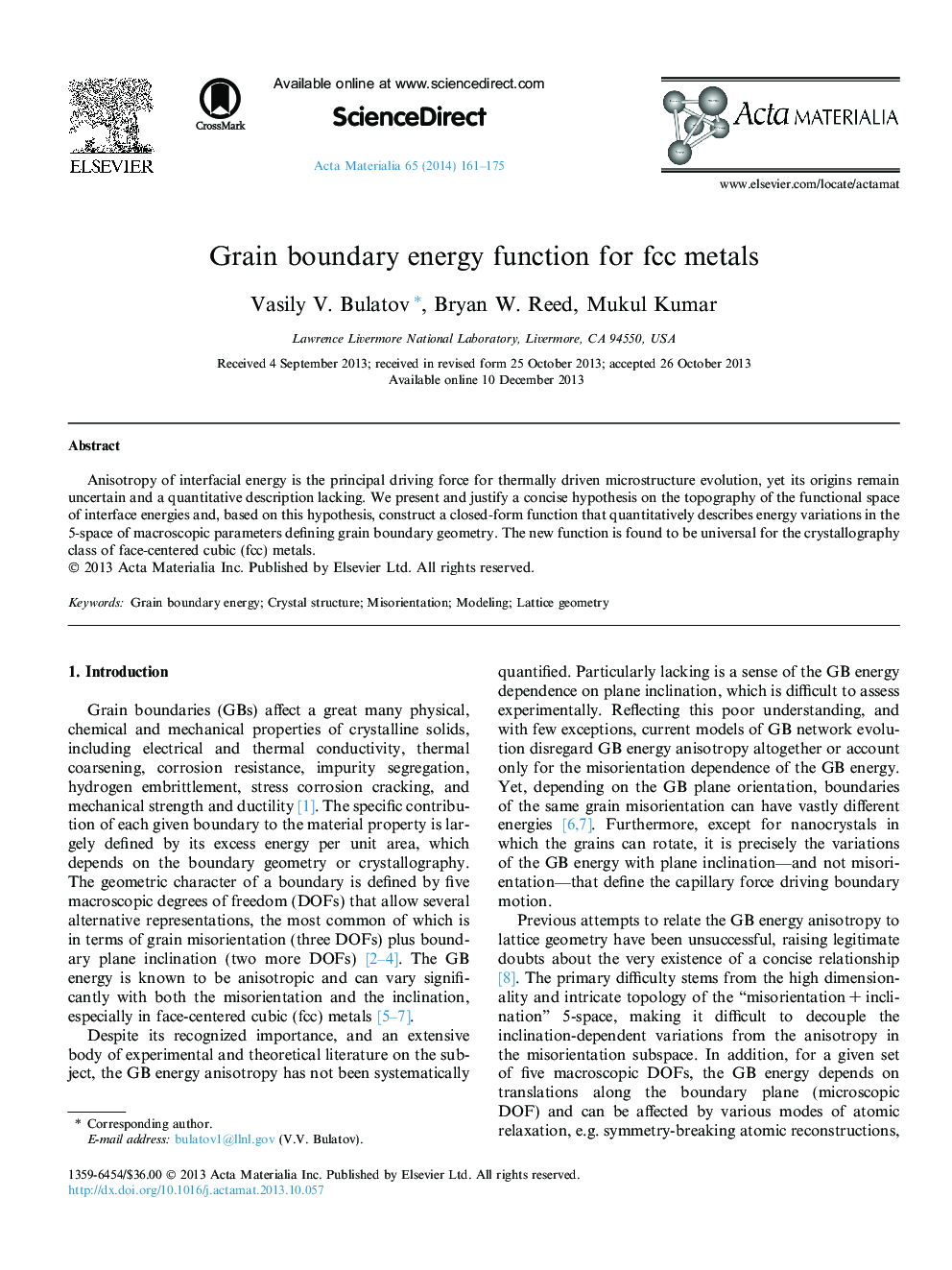 Grain boundary energy function for fcc metals