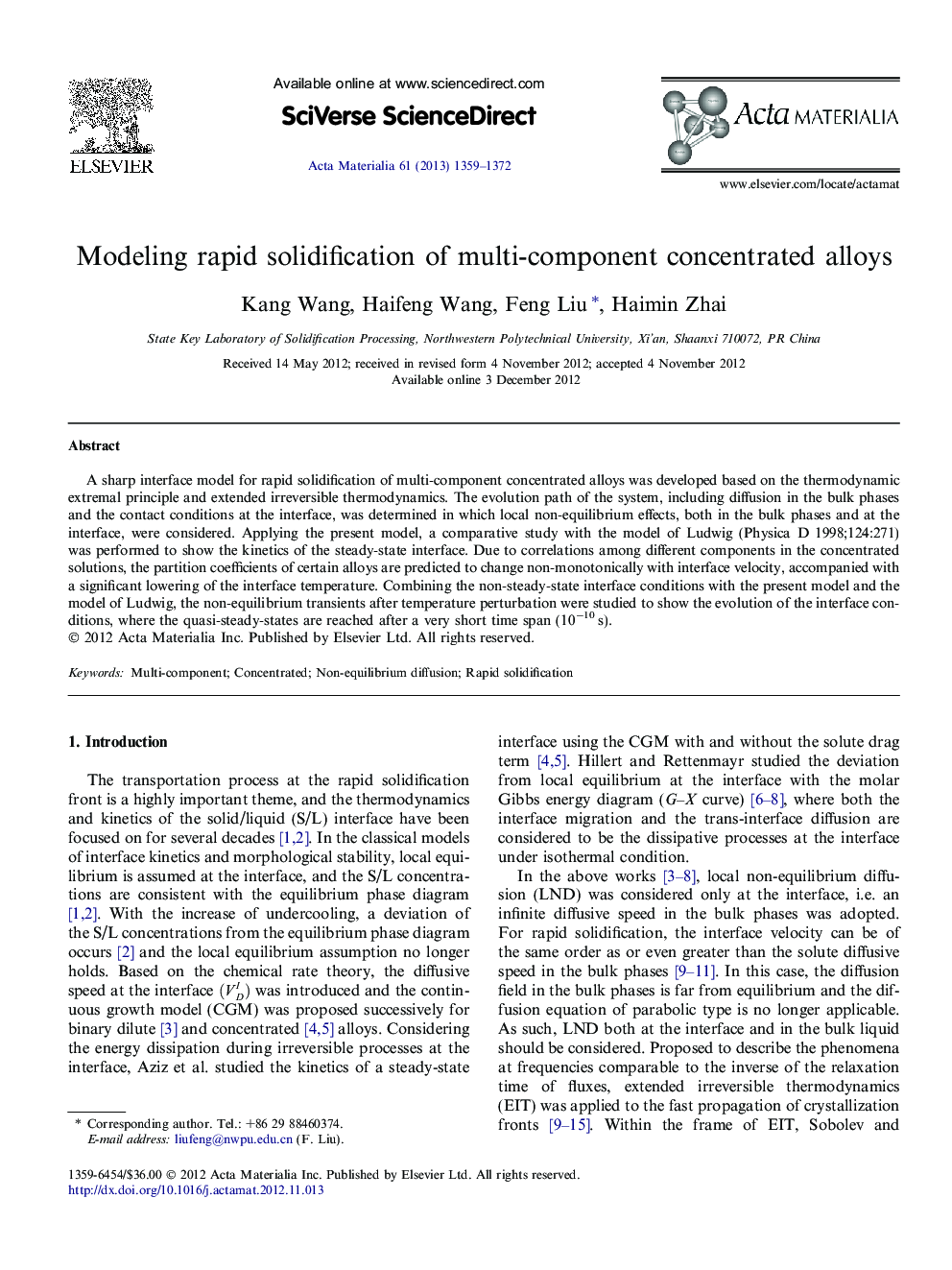 Modeling rapid solidification of multi-component concentrated alloys