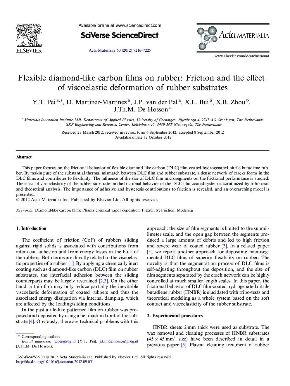 Flexible diamond-like carbon films on rubber: Friction and the effect of viscoelastic deformation of rubber substrates