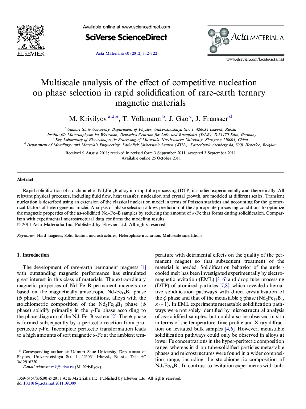 Multiscale analysis of the effect of competitive nucleation on phase selection in rapid solidification of rare-earth ternary magnetic materials