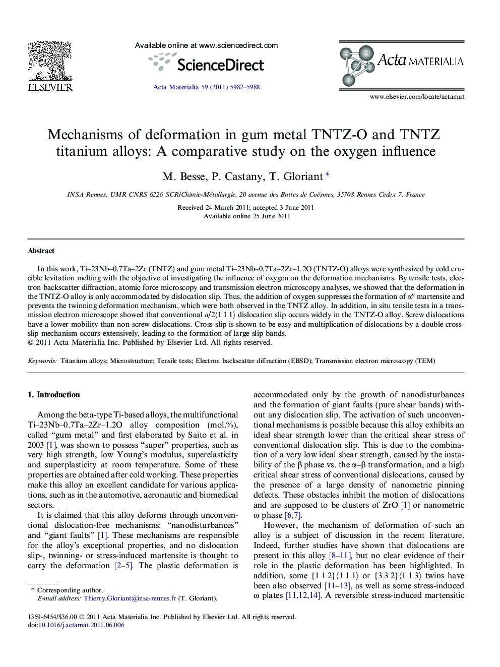 Mechanisms of deformation in gum metal TNTZ-O and TNTZ titanium alloys: A comparative study on the oxygen influence