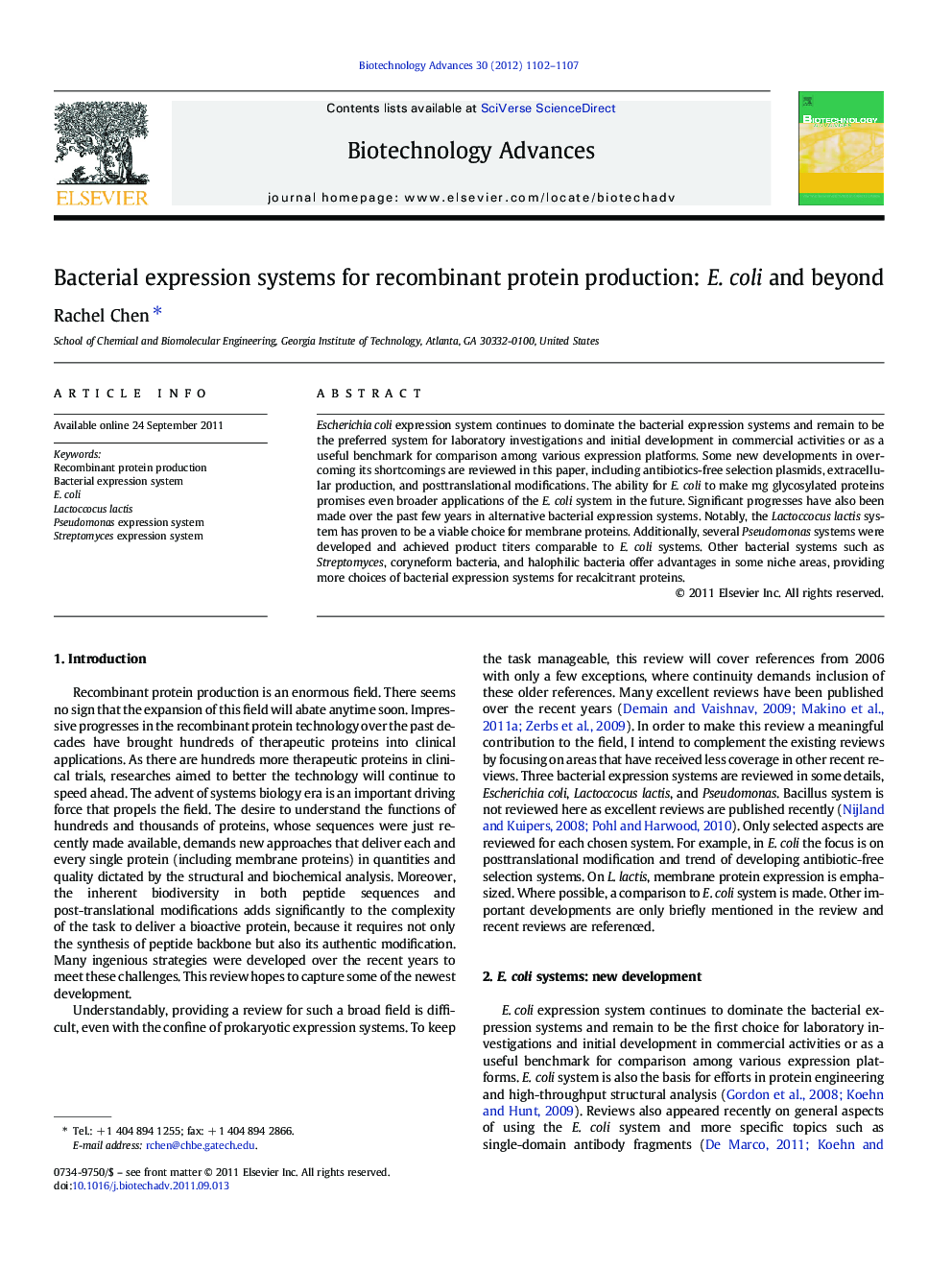 Bacterial expression systems for recombinant protein production: E. coli and beyond