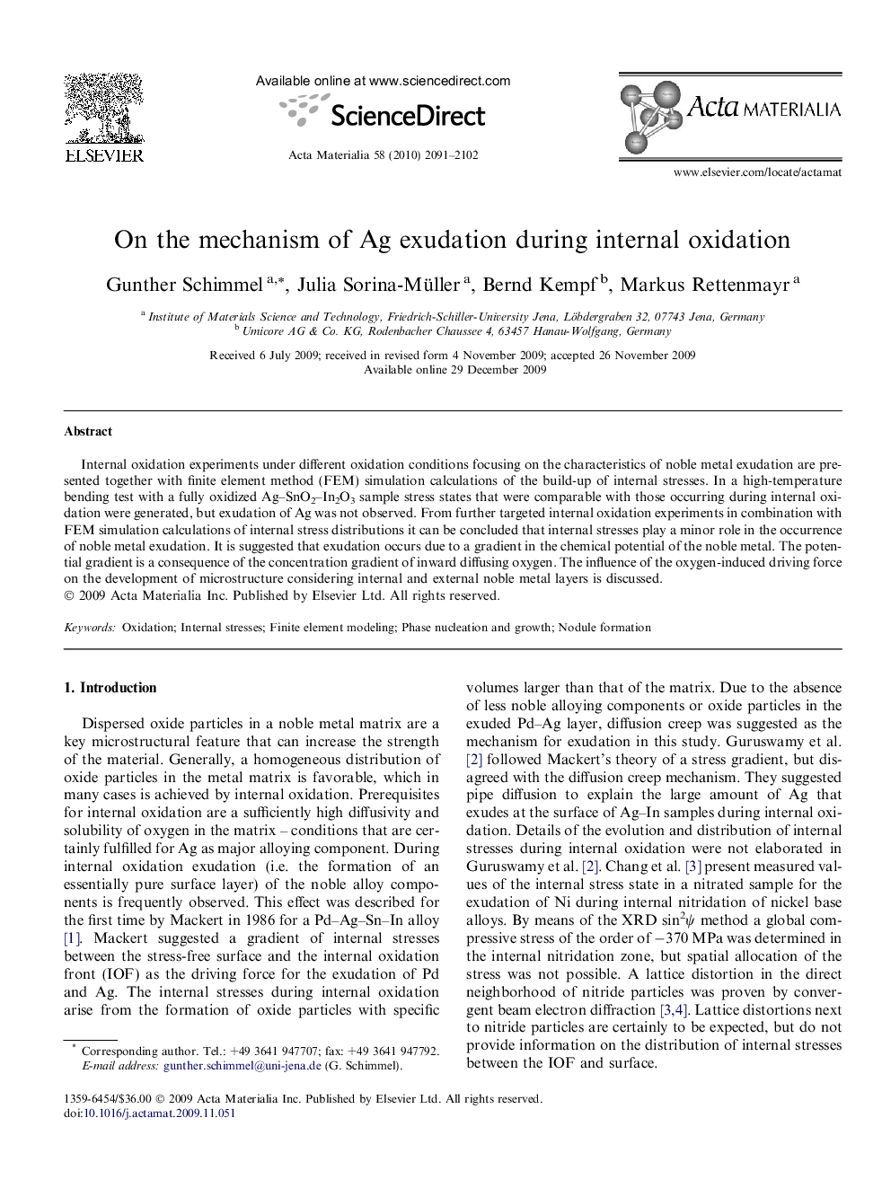 On the mechanism of Ag exudation during internal oxidation