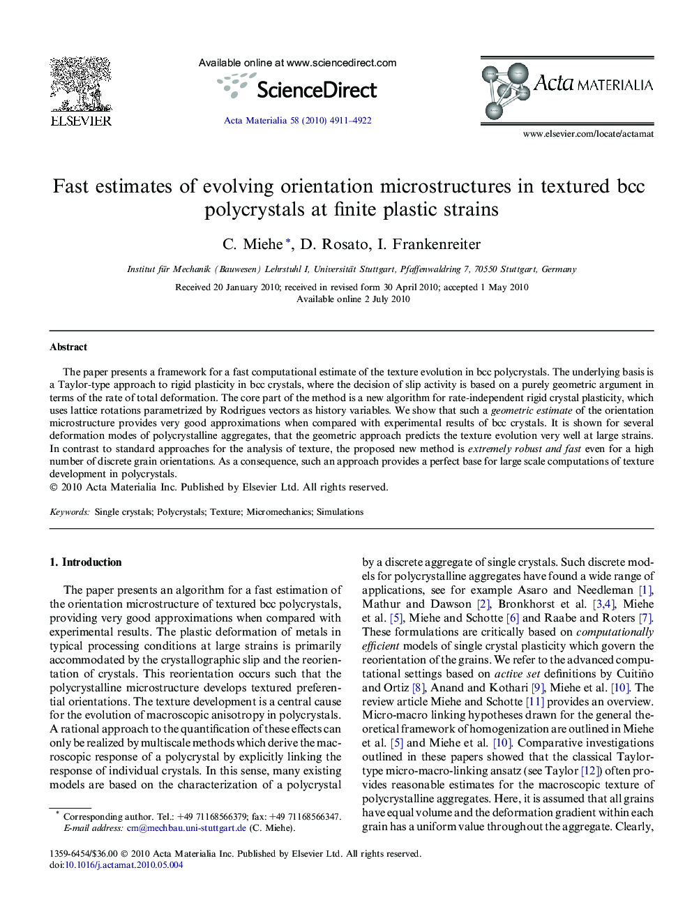 Fast estimates of evolving orientation microstructures in textured bcc polycrystals at finite plastic strains