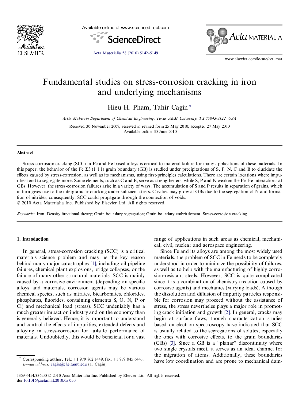 Fundamental studies on stress-corrosion cracking in iron and underlying mechanisms