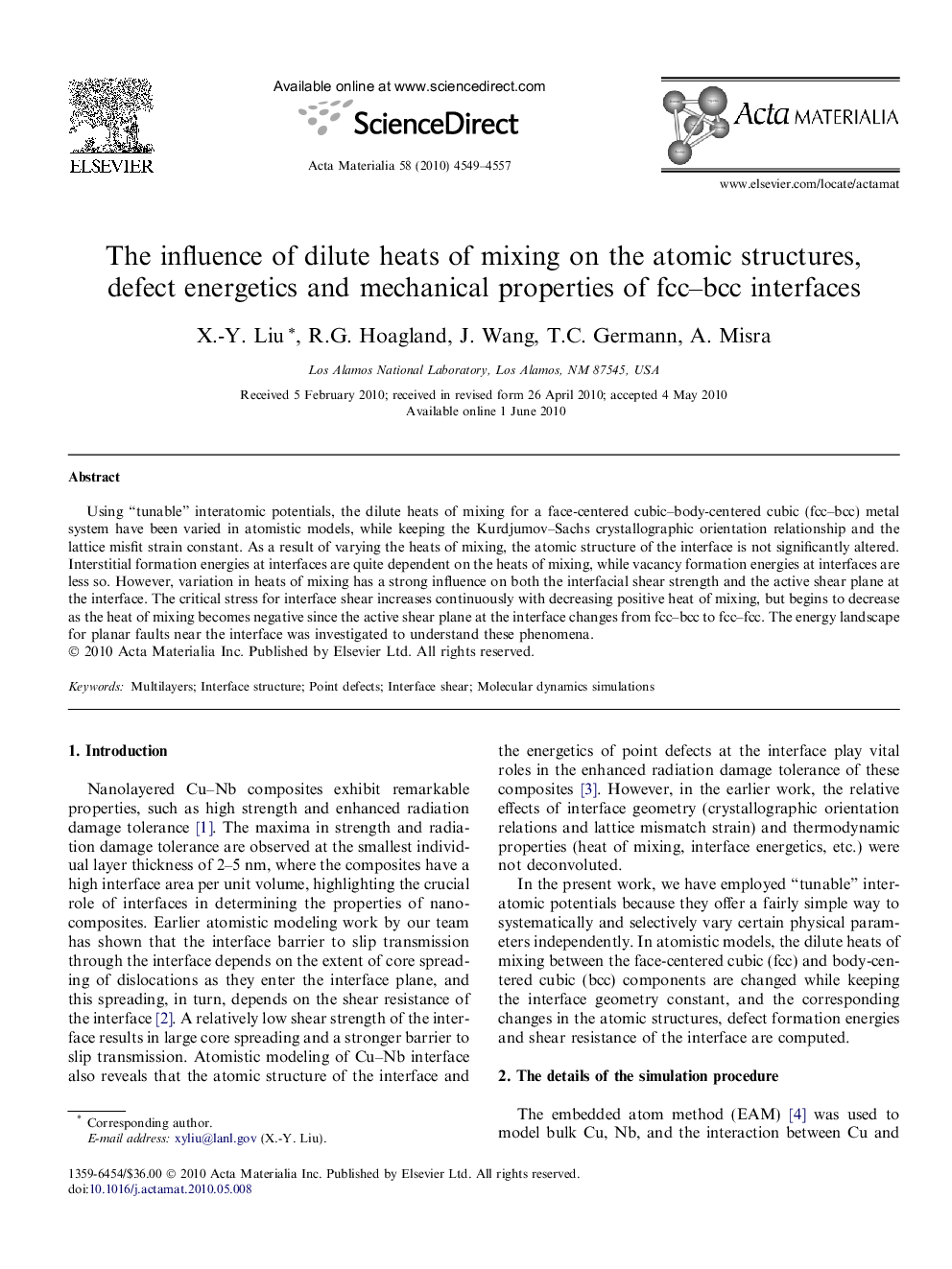 The influence of dilute heats of mixing on the atomic structures, defect energetics and mechanical properties of fcc–bcc interfaces