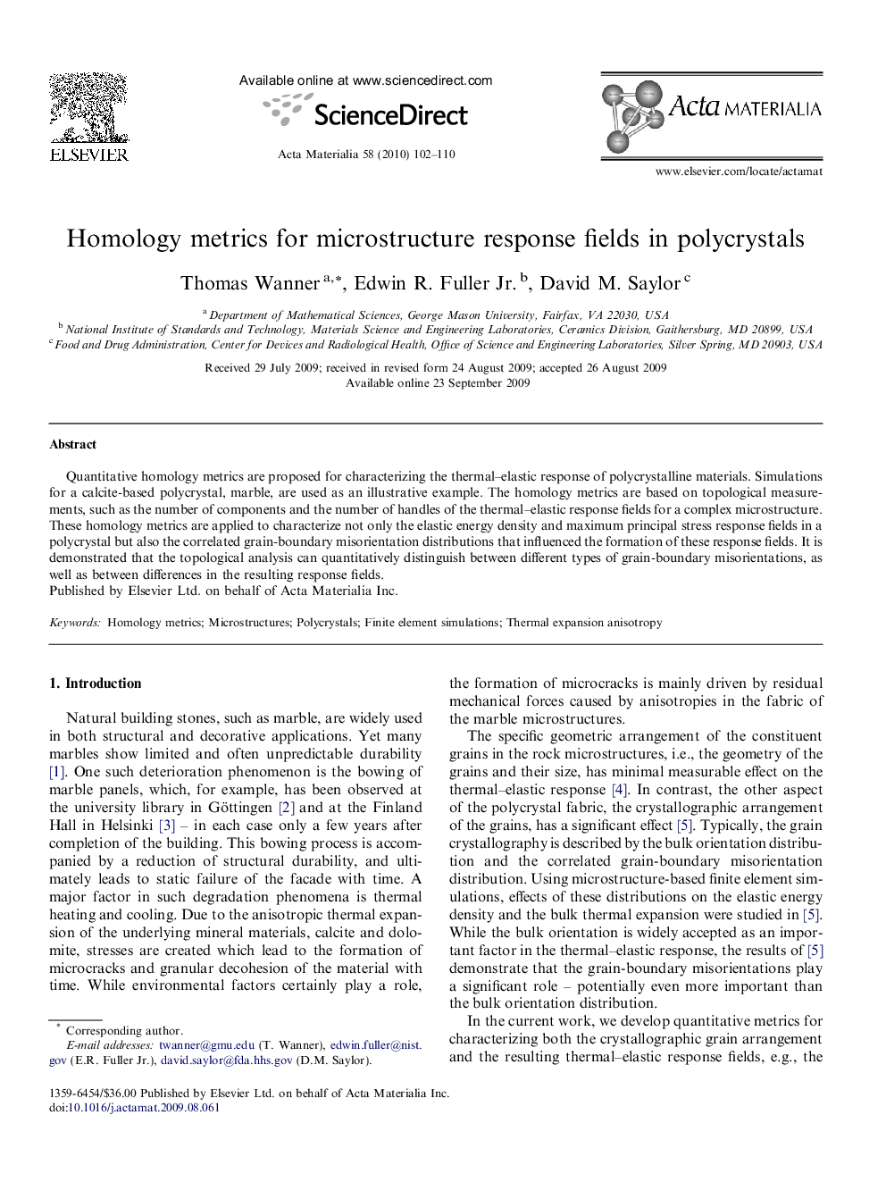 Homology metrics for microstructure response fields in polycrystals