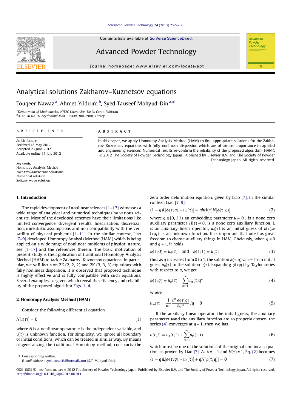 Analytical solutions Zakharov–Kuznetsov equations