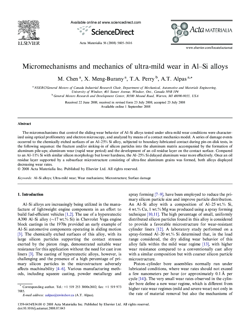 Micromechanisms and mechanics of ultra-mild wear in Al–Si alloys