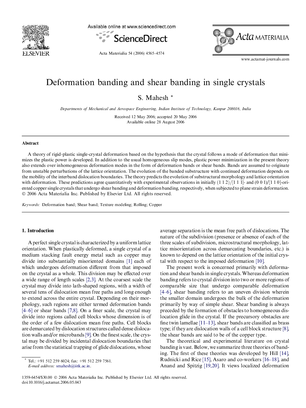 Deformation banding and shear banding in single crystals