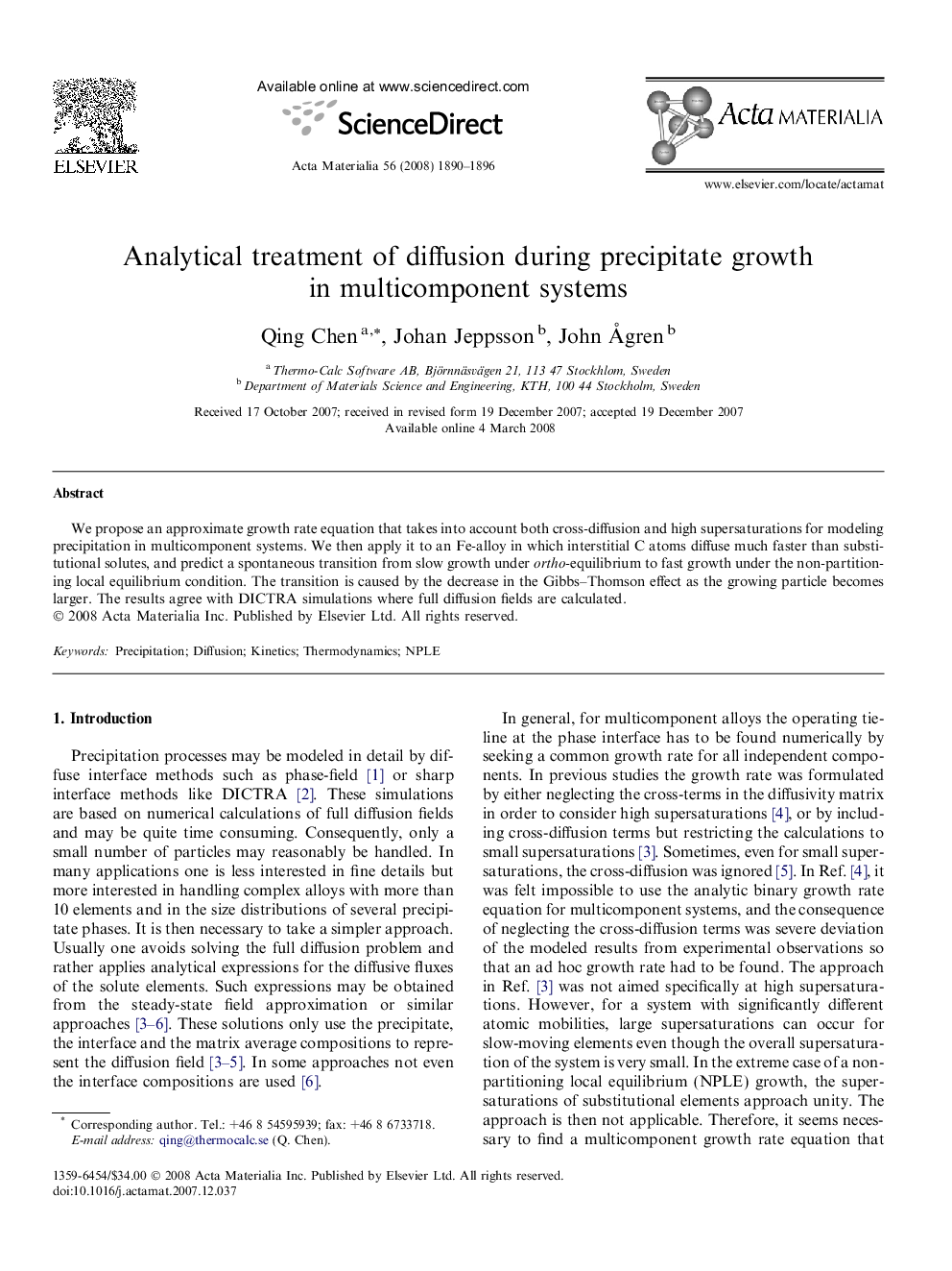 Analytical treatment of diffusion during precipitate growth in multicomponent systems