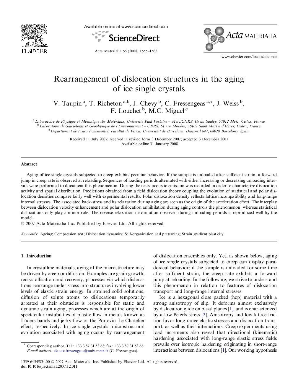 Rearrangement of dislocation structures in the aging of ice single crystals