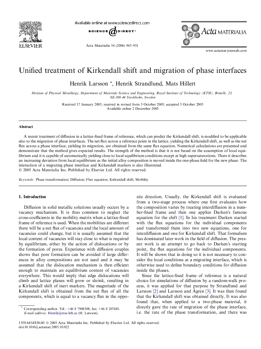 Unified treatment of Kirkendall shift and migration of phase interfaces