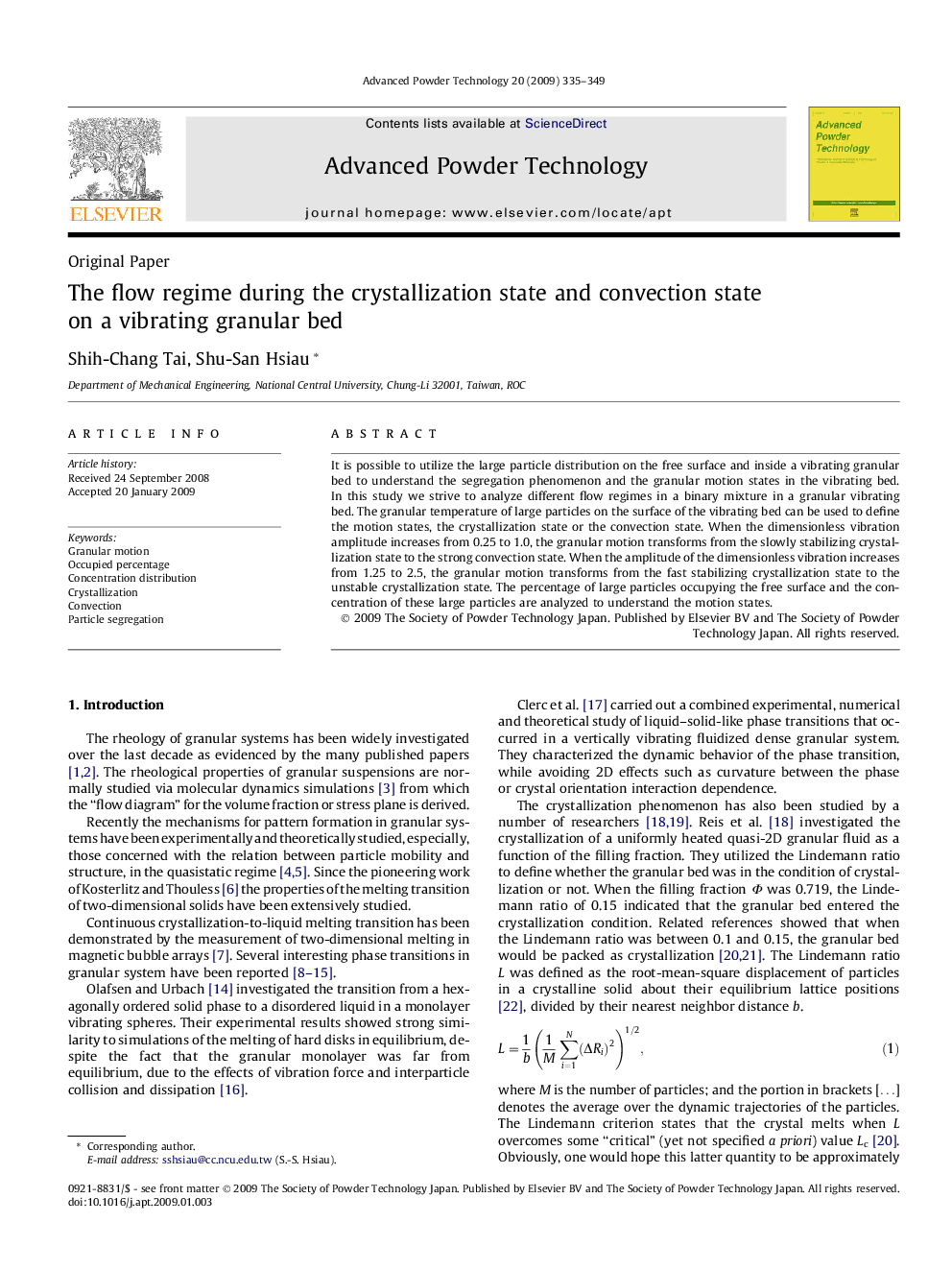 The flow regime during the crystallization state and convection state on a vibrating granular bed