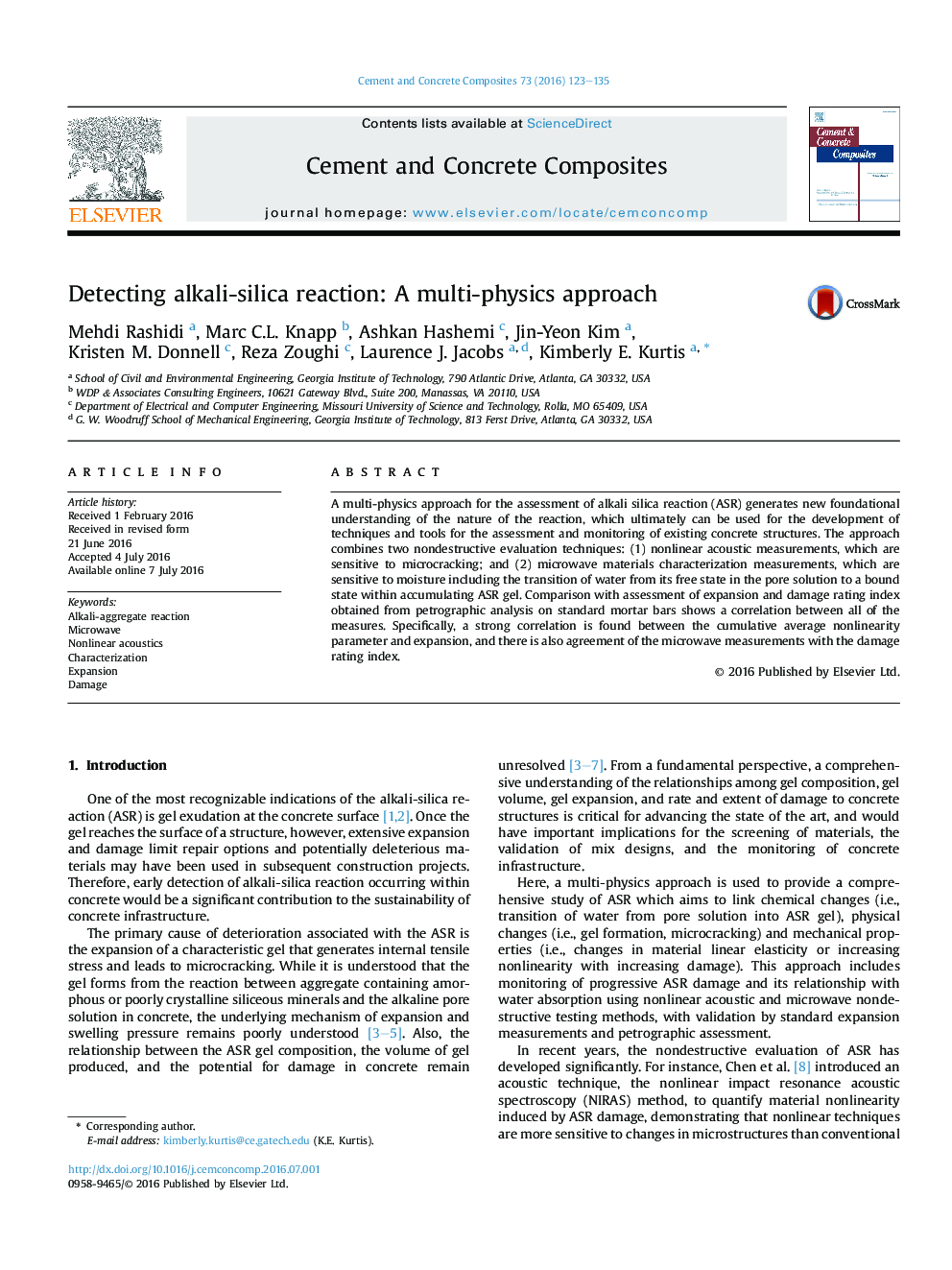 Detecting alkali-silica reaction: A multi-physics approach