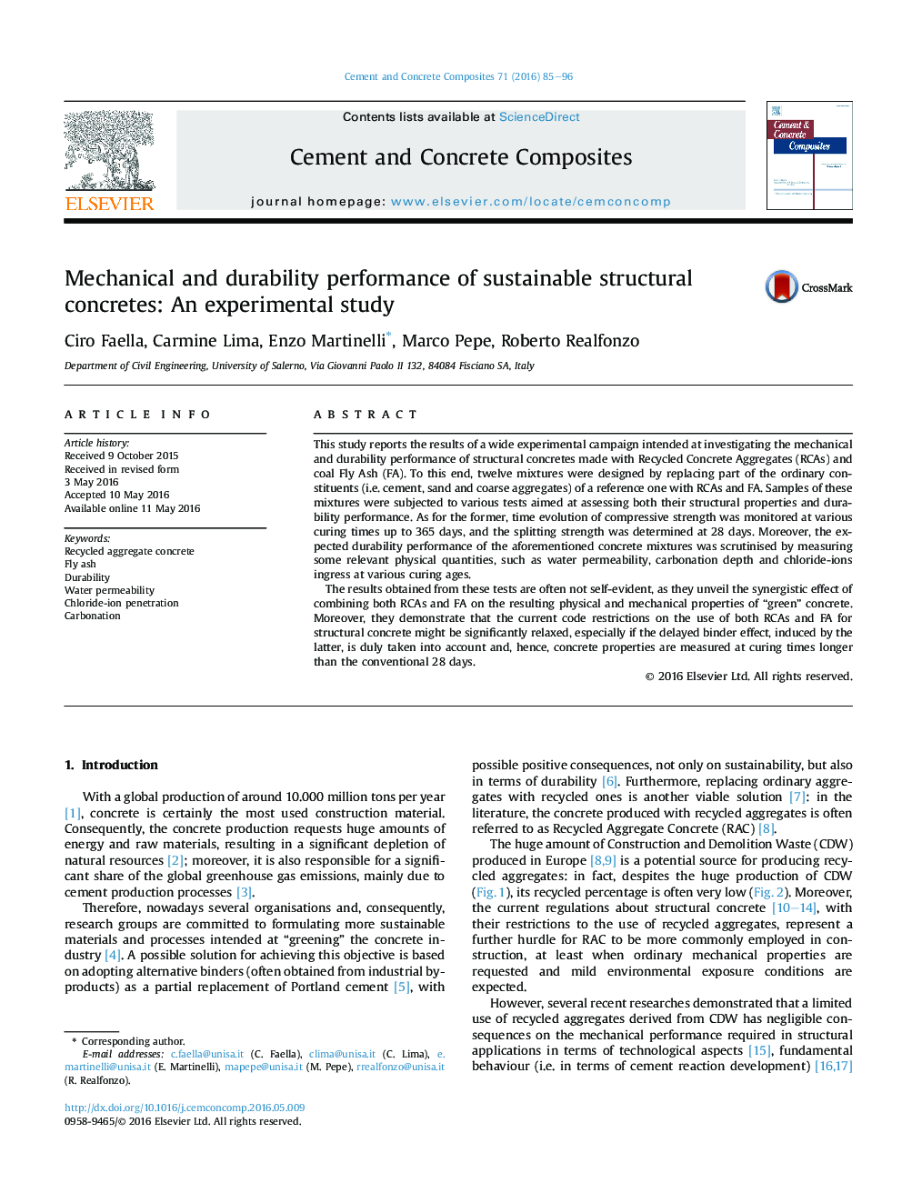 عملکرد مکانیکی و دوام بتن های ساختاری پایدار: یک مطالعه تجربی 