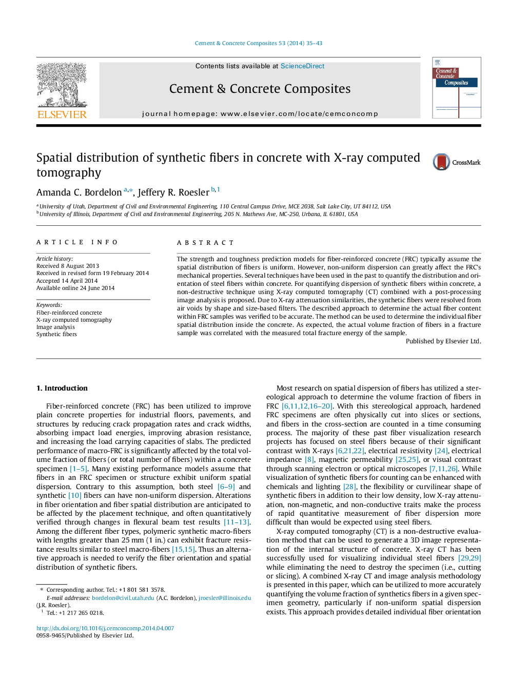 Spatial distribution of synthetic fibers in concrete with X-ray computed tomography