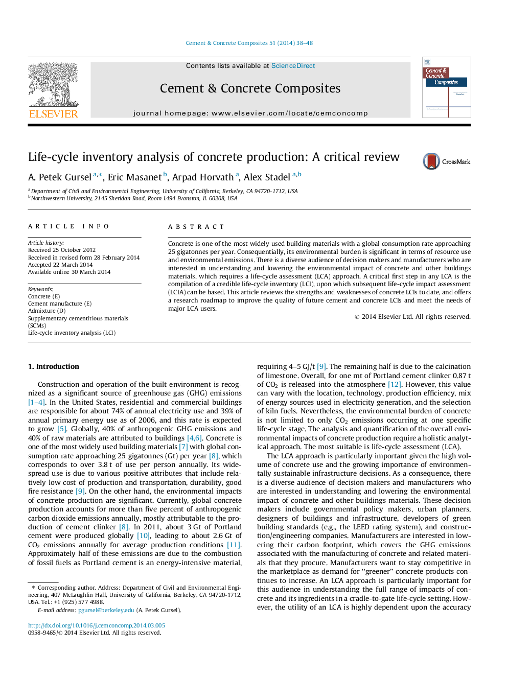 Life-cycle inventory analysis of concrete production: A critical review