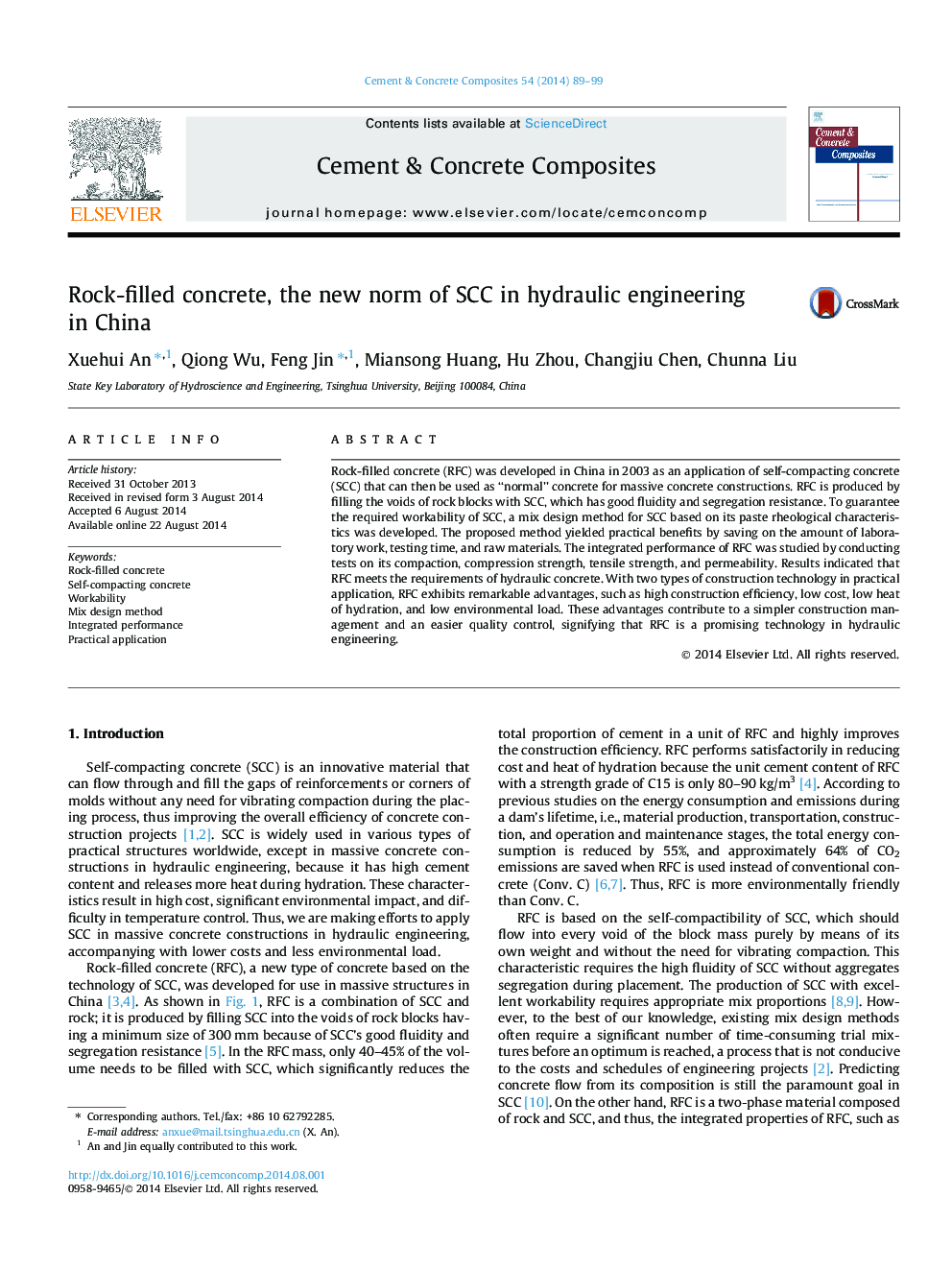 Rock-filled concrete, the new norm of SCC in hydraulic engineering in China