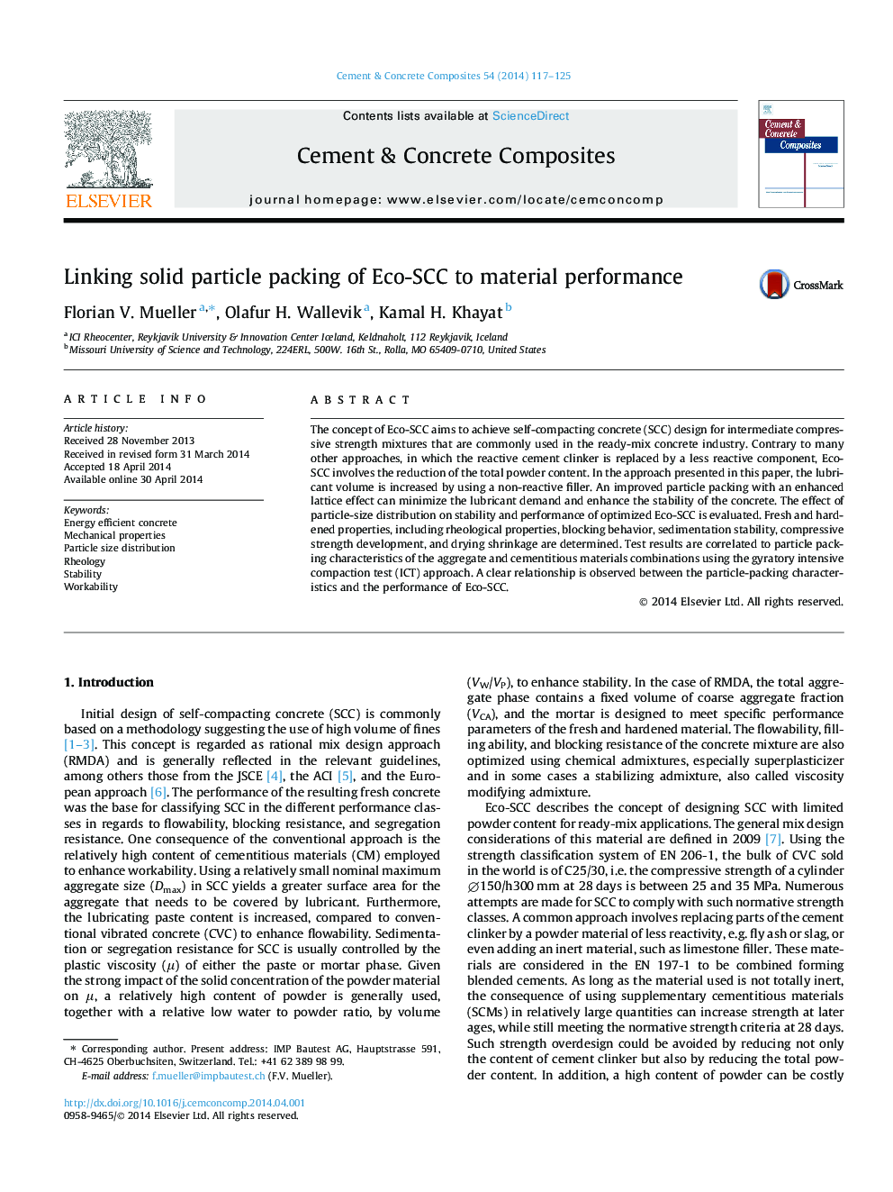 Linking solid particle packing of Eco-SCC to material performance