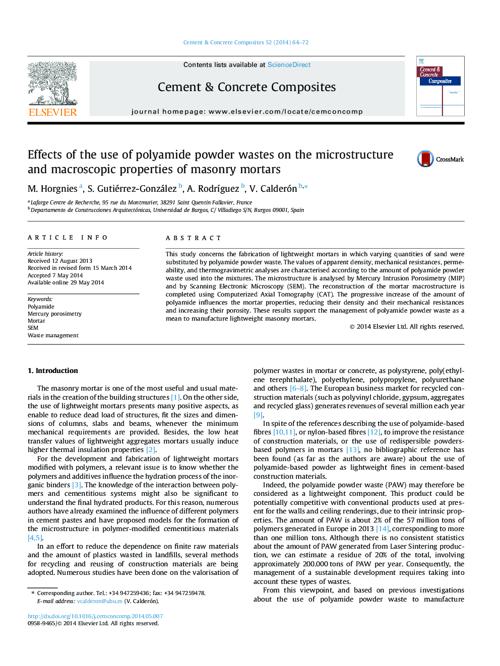 Effects of the use of polyamide powder wastes on the microstructure and macroscopic properties of masonry mortars