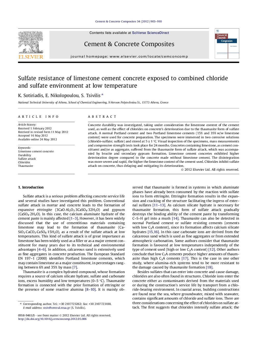 Sulfate resistance of limestone cement concrete exposed to combined chloride and sulfate environment at low temperature