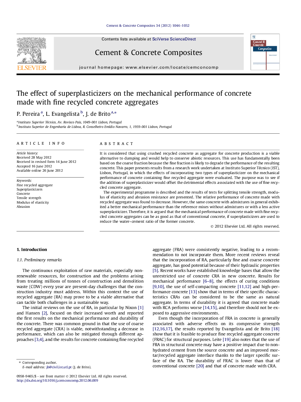 The effect of superplasticizers on the mechanical performance of concrete made with fine recycled concrete aggregates