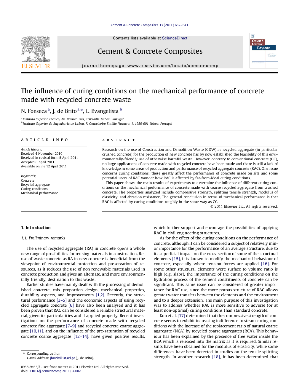 The influence of curing conditions on the mechanical performance of concrete made with recycled concrete waste