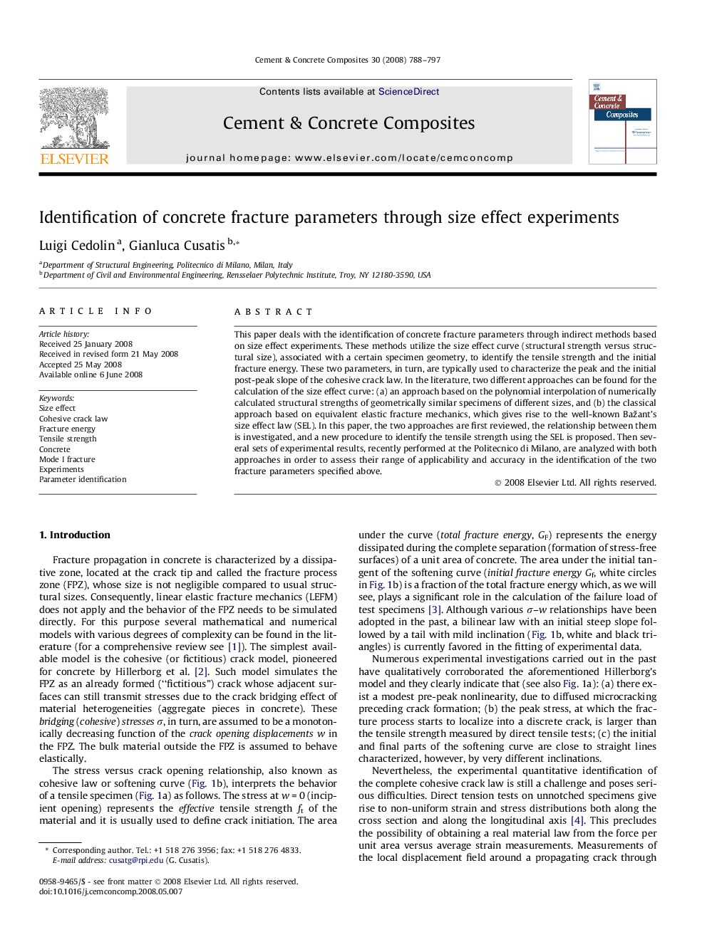 Identification of concrete fracture parameters through size effect experiments