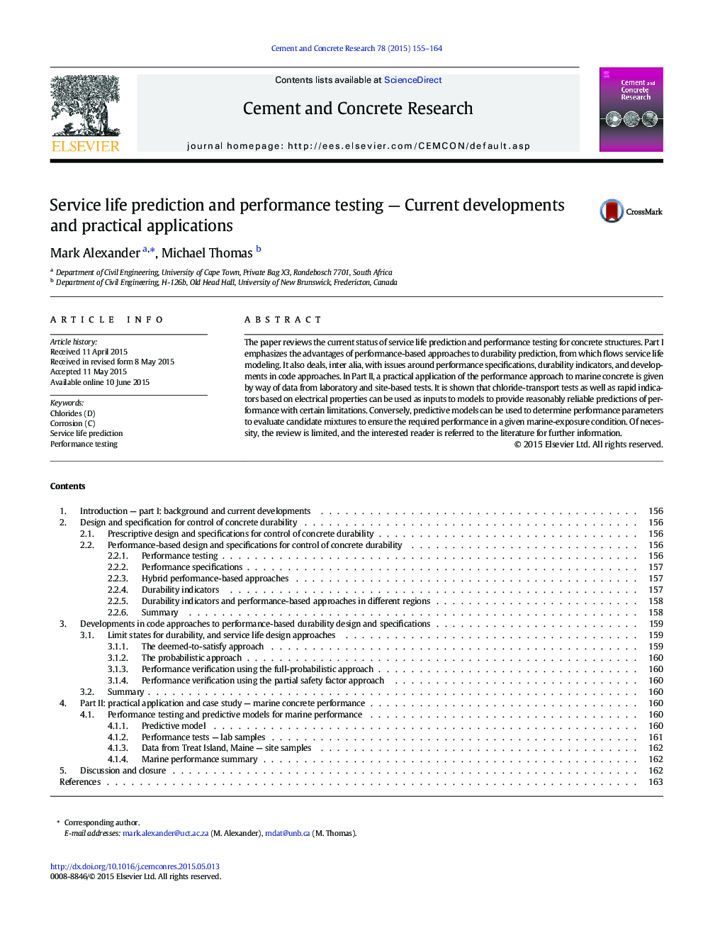 Service life prediction and performance testing — Current developments and practical applications