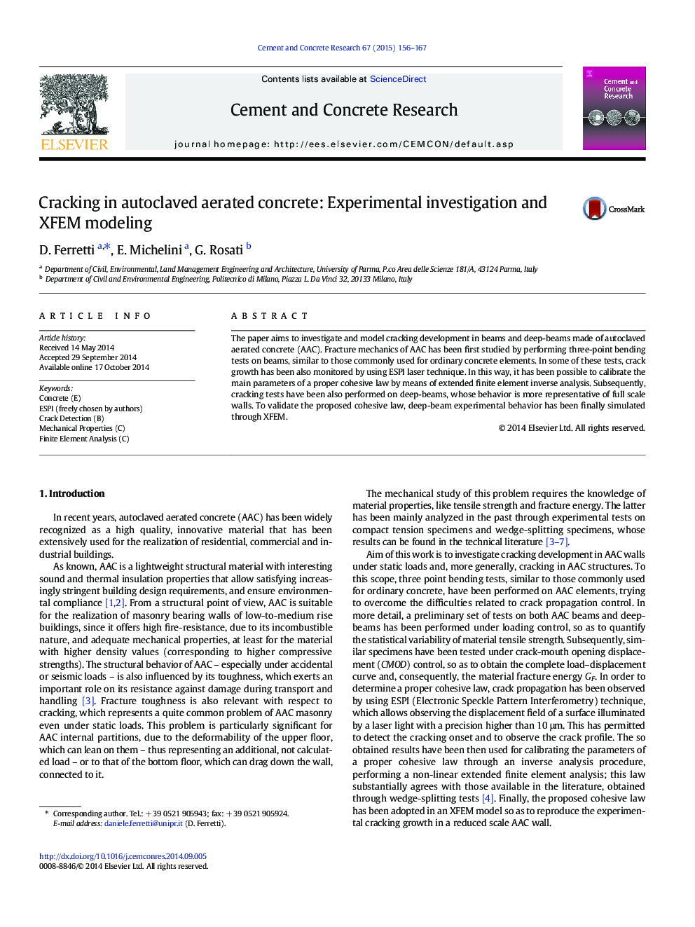 Cracking in autoclaved aerated concrete: Experimental investigation and XFEM modeling