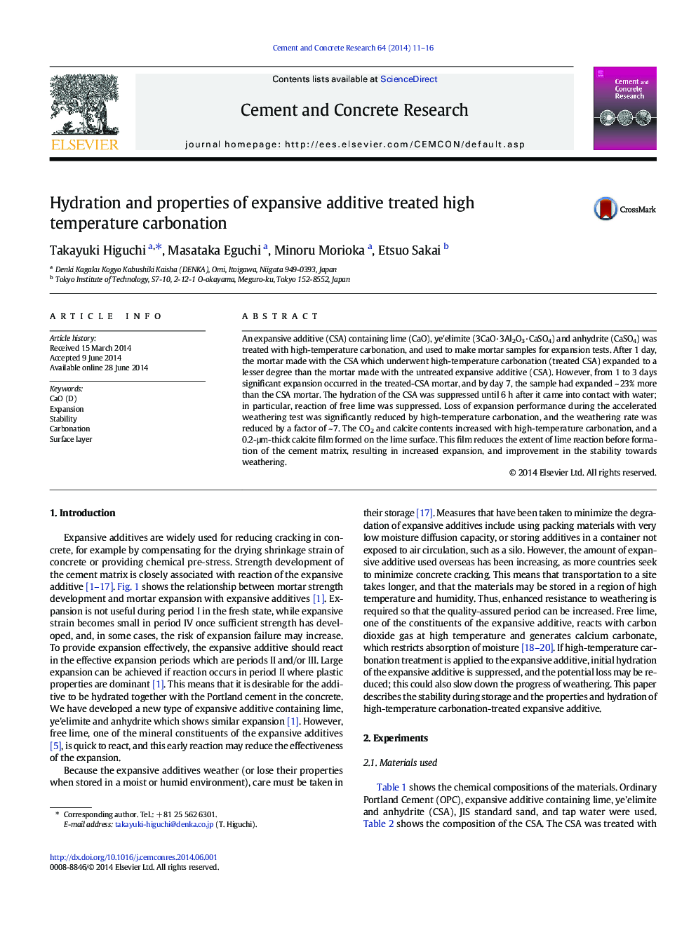 Hydration and properties of expansive additive treated high temperature carbonation