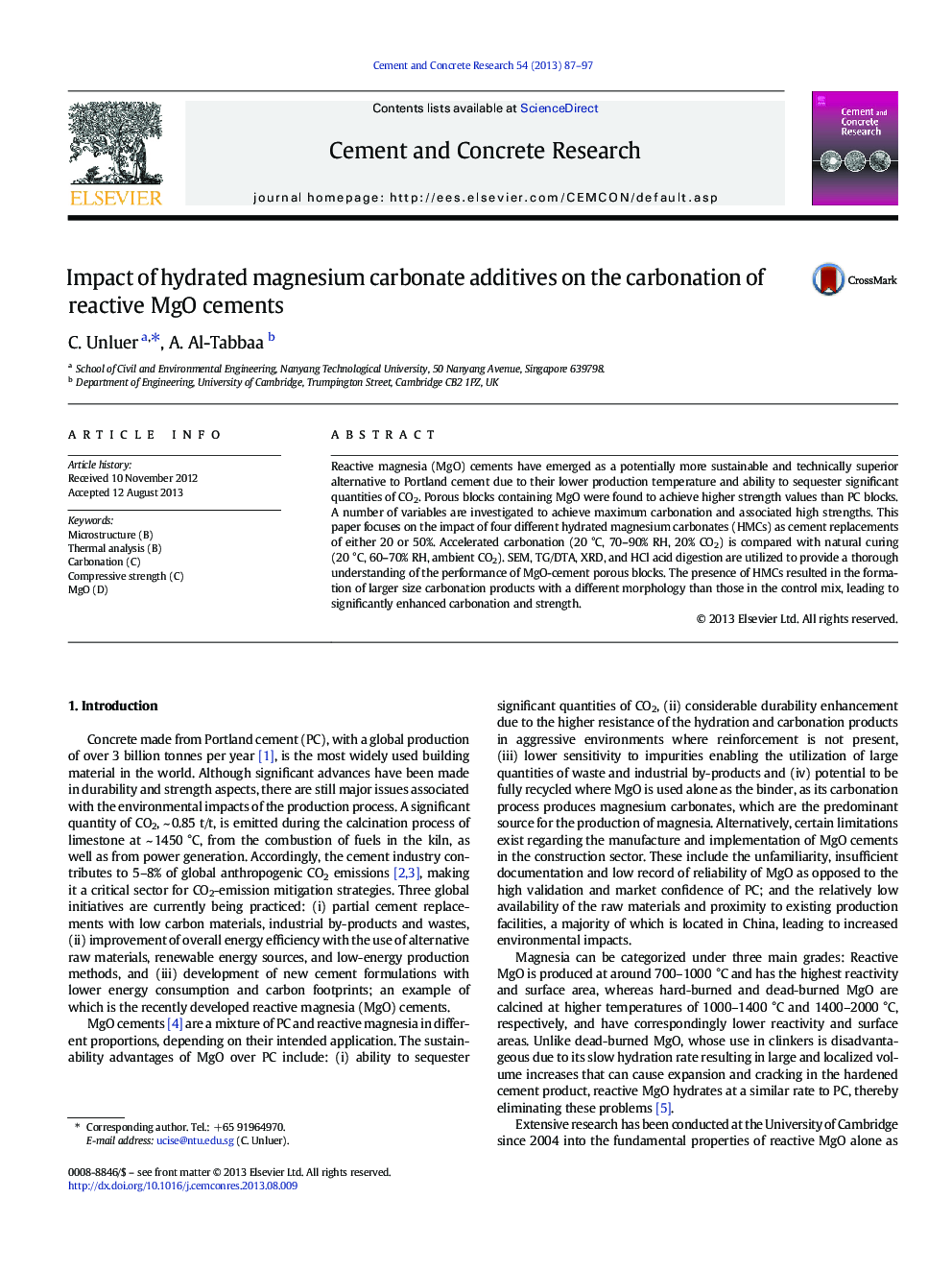 Impact of hydrated magnesium carbonate additives on the carbonation of reactive MgO cements