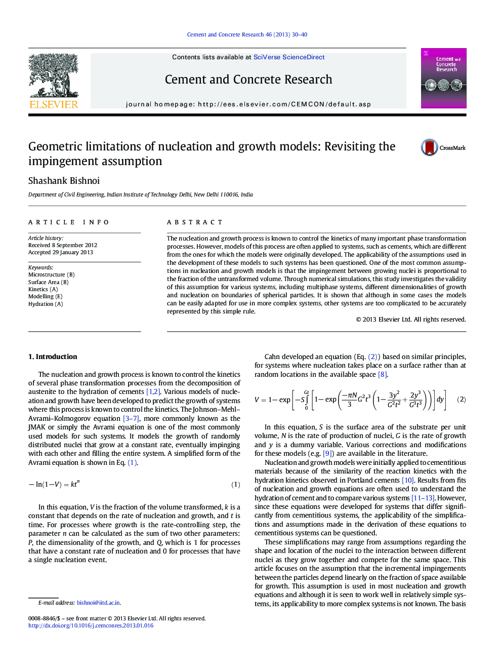 Geometric limitations of nucleation and growth models: Revisiting the impingement assumption