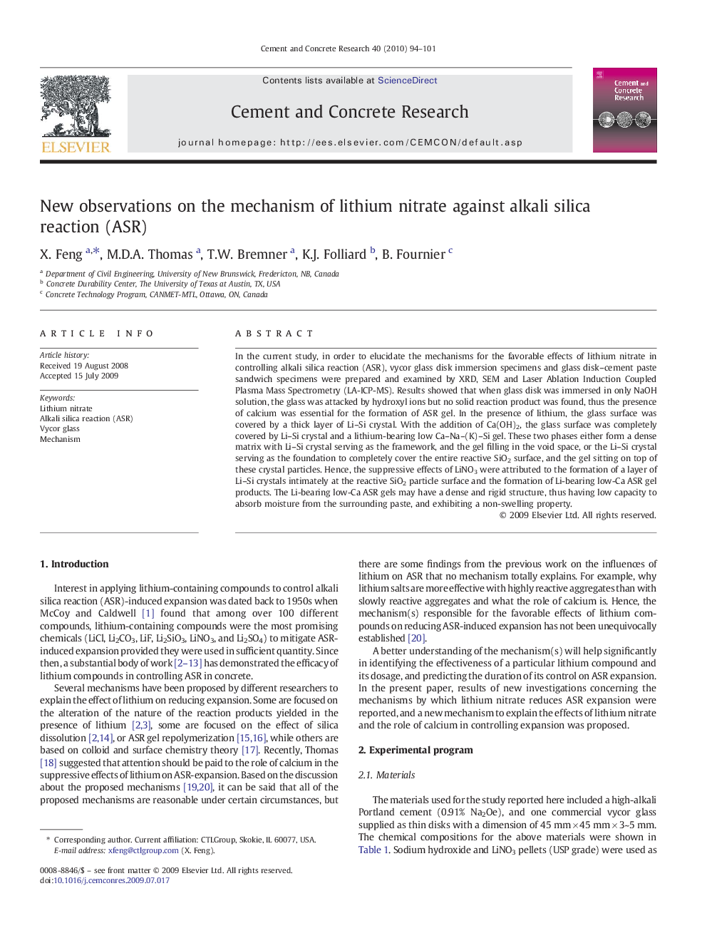 New observations on the mechanism of lithium nitrate against alkali silica reaction (ASR)