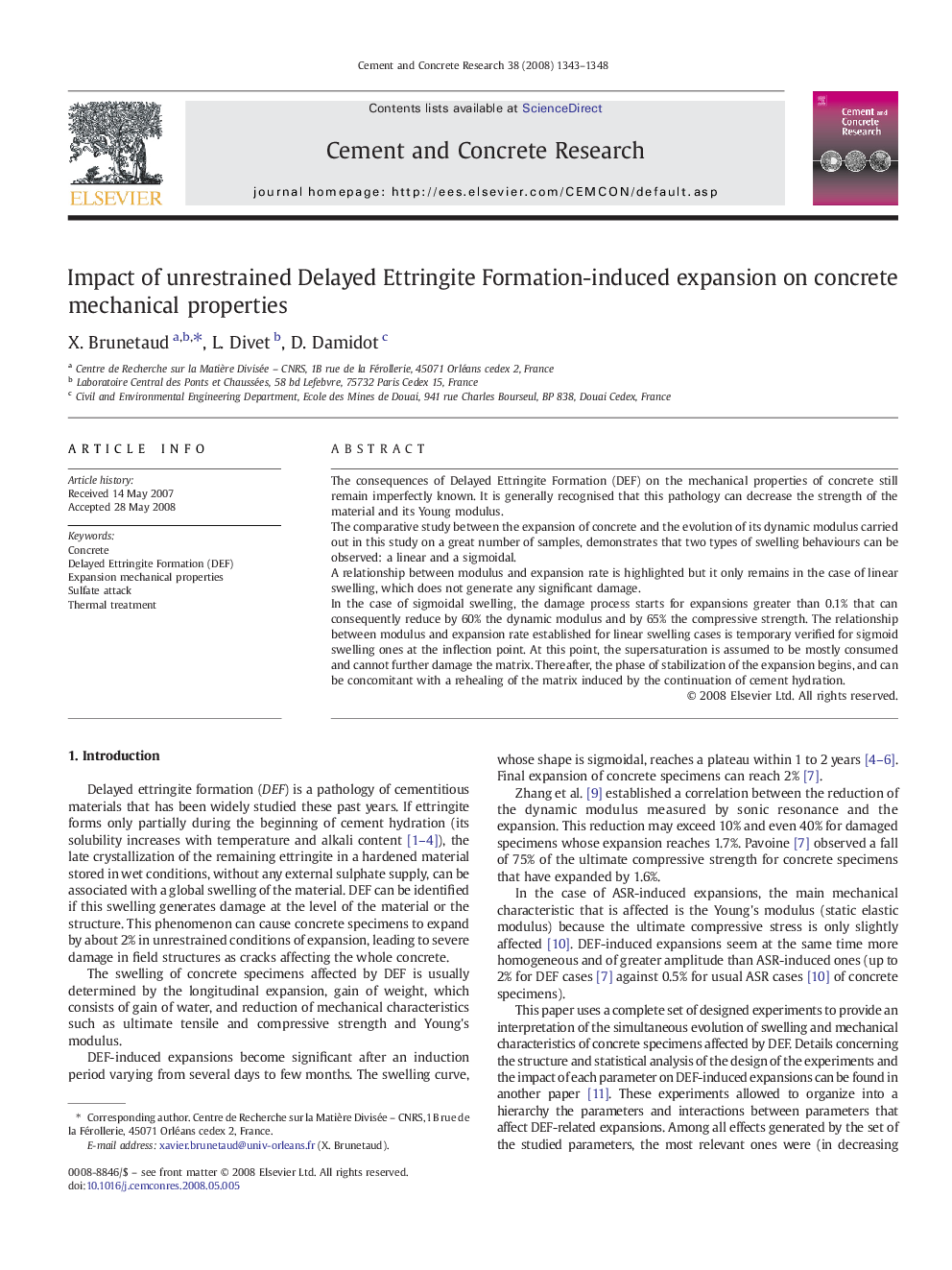 Impact of unrestrained Delayed Ettringite Formation-induced expansion on concrete mechanical properties