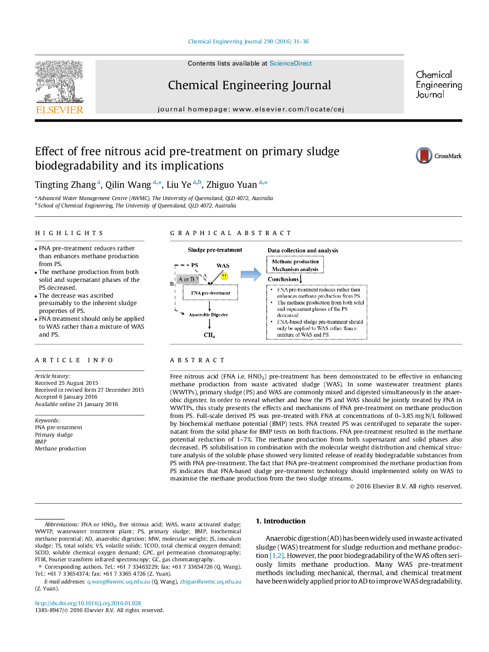 Effect of free nitrous acid pre-treatment on primary sludge biodegradability and its implications