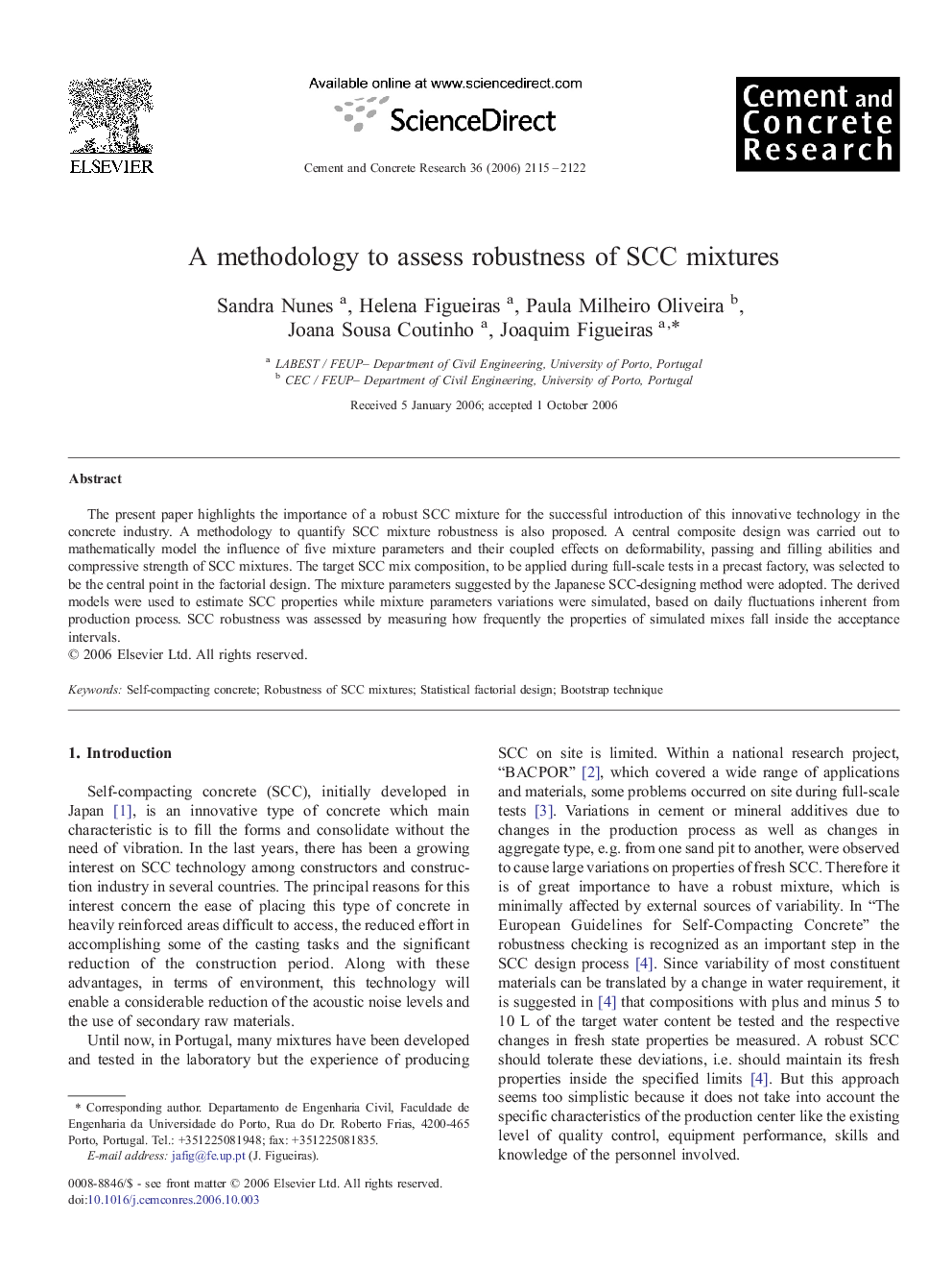 A methodology to assess robustness of SCC mixtures