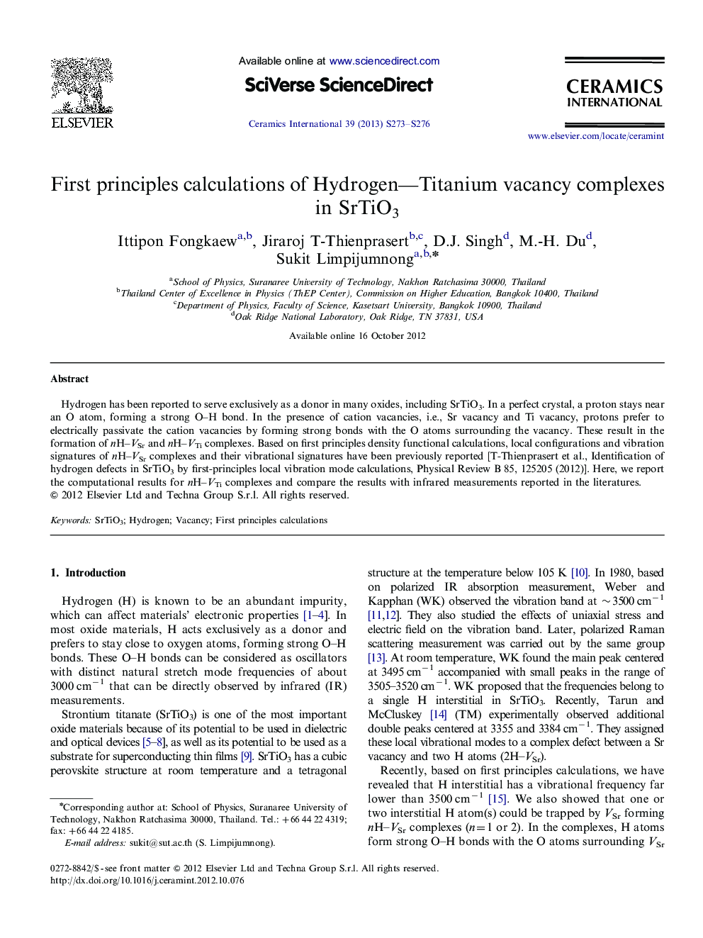 First principles calculations of Hydrogen—Titanium vacancy complexes in SrTiO3