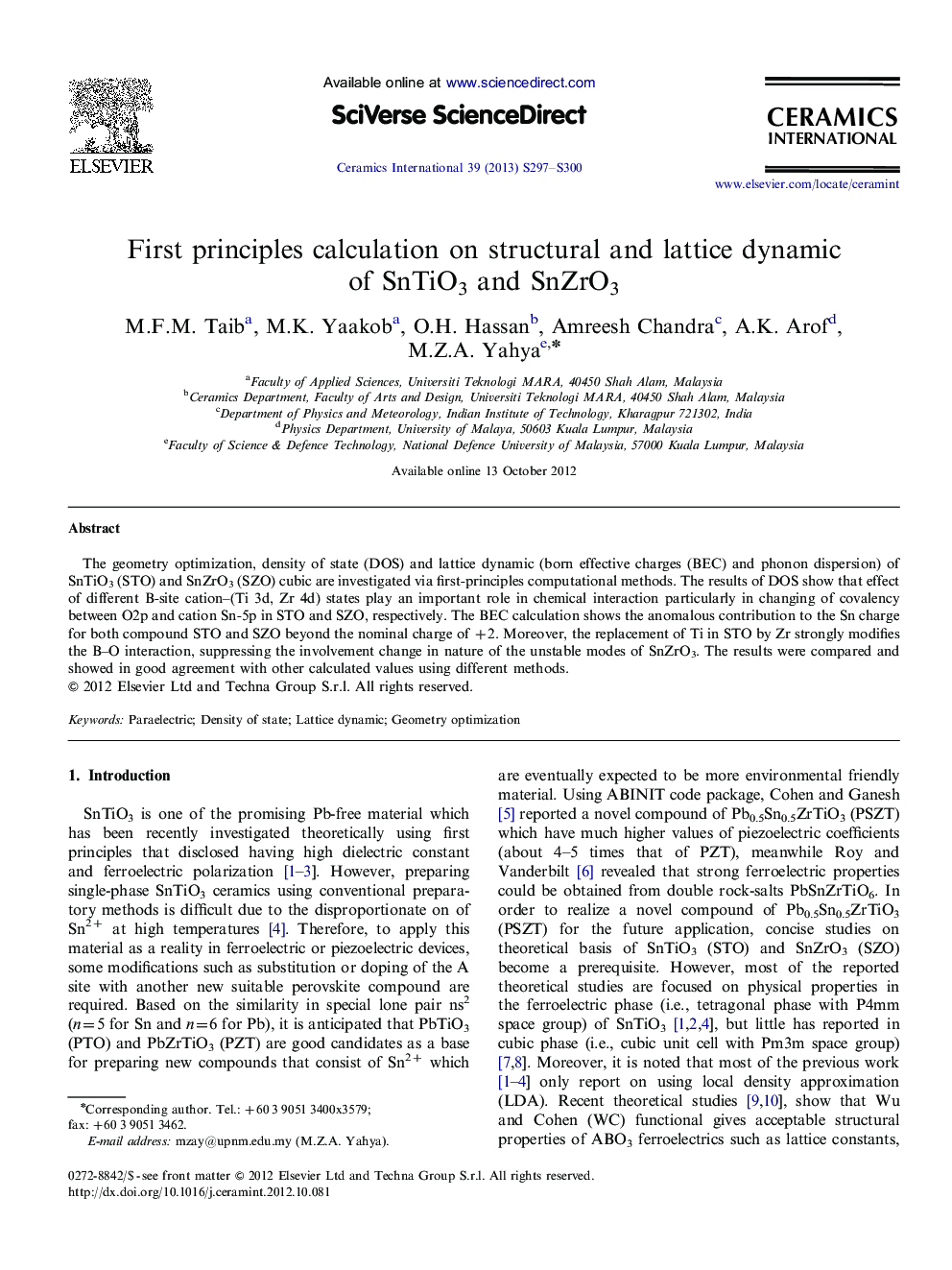 First principles calculation on structural and lattice dynamic of SnTiO3 and SnZrO3