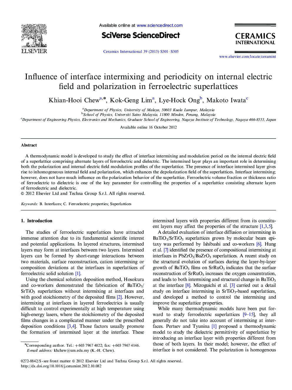 Influence of interface intermixing and periodicity on internal electric field and polarization in ferroelectric superlattices