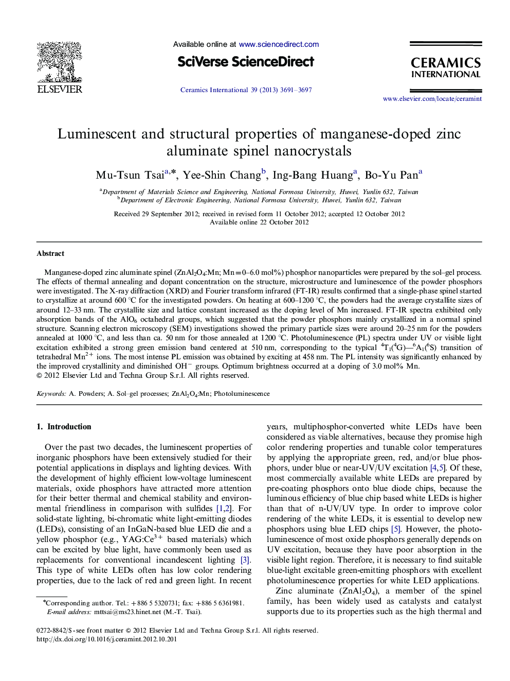 Luminescent and structural properties of manganese-doped zinc aluminate spinel nanocrystals