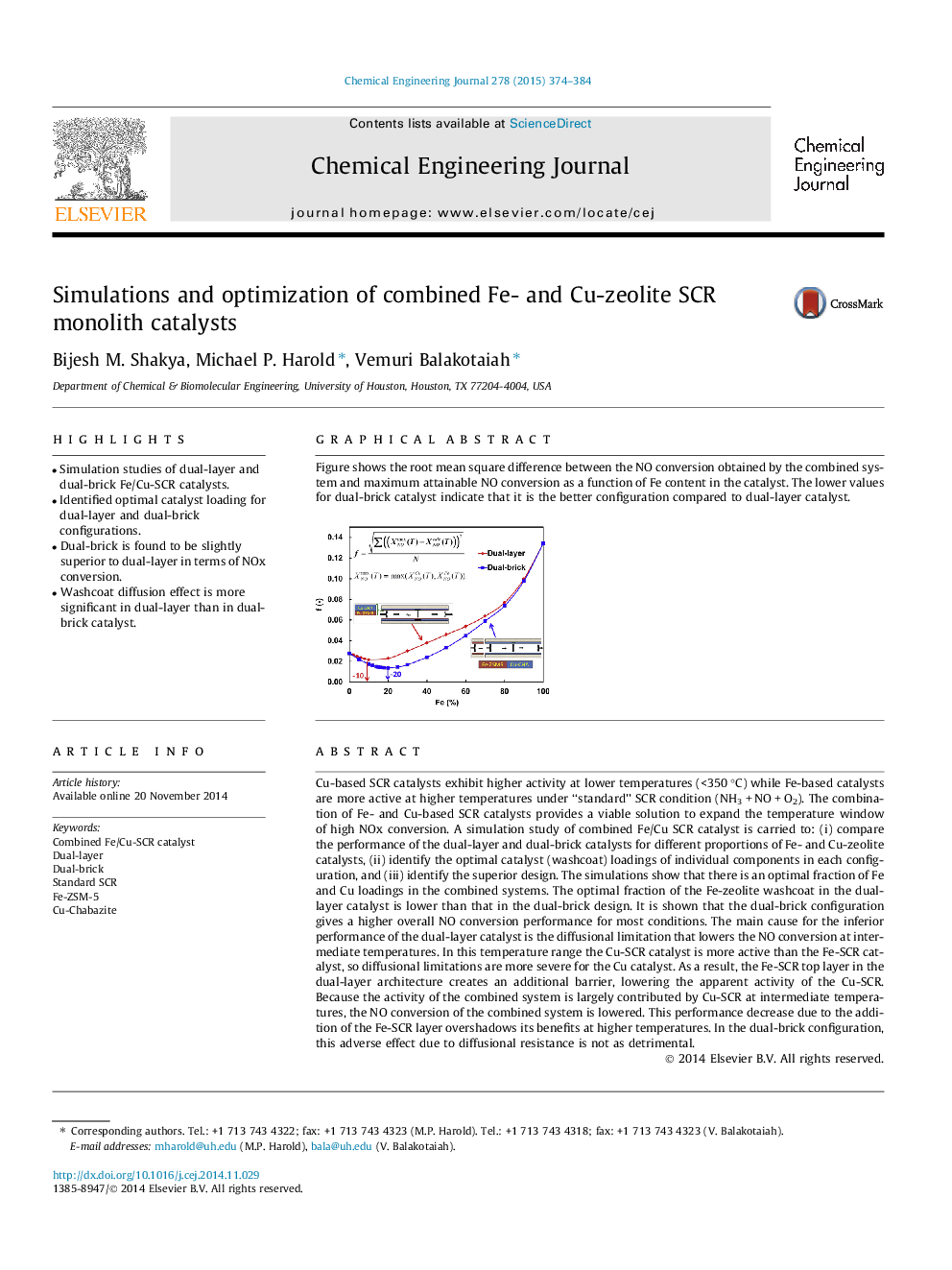 Simulations and optimization of combined Fe- and Cu-zeolite SCR monolith catalysts