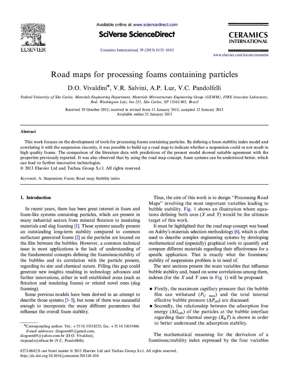 Road maps for processing foams containing particles