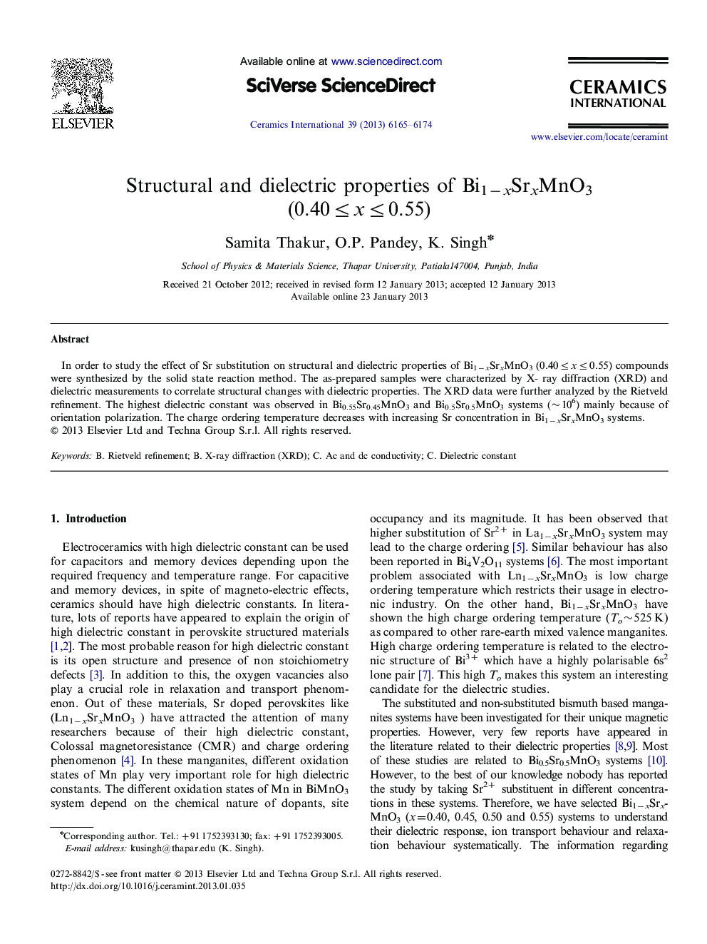 Structural and dielectric properties of Bi1−xSrxMnO3 (0.40≤x≤0.55)