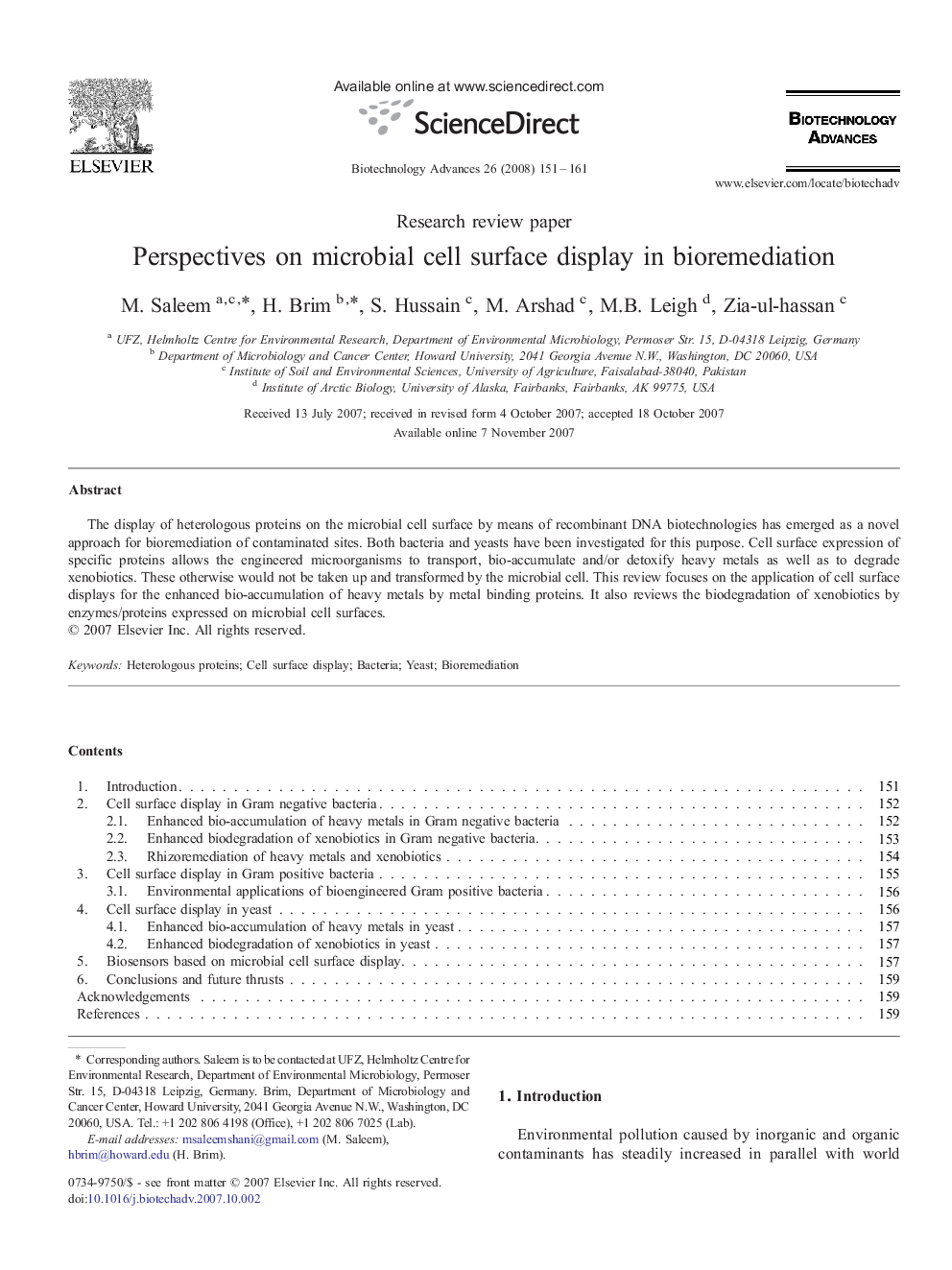 Perspectives on microbial cell surface display in bioremediation