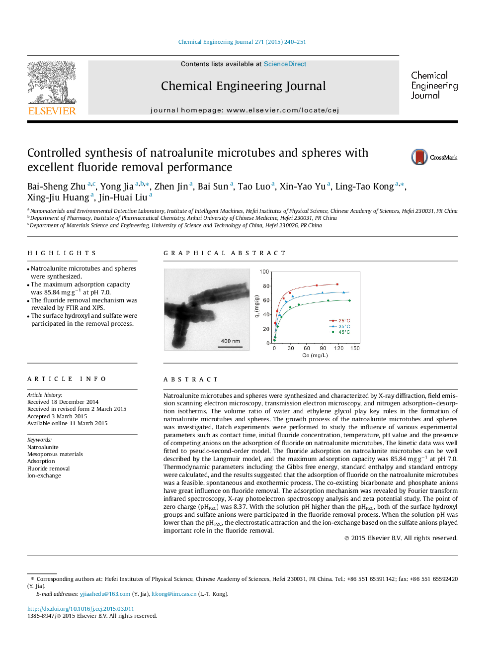 Controlled synthesis of natroalunite microtubes and spheres with excellent fluoride removal performance