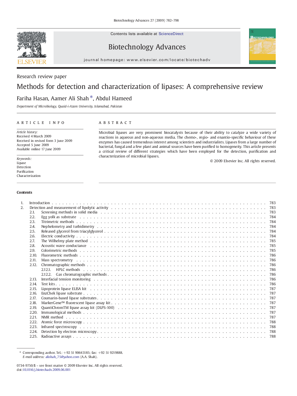 Methods for detection and characterization of lipases: A comprehensive review