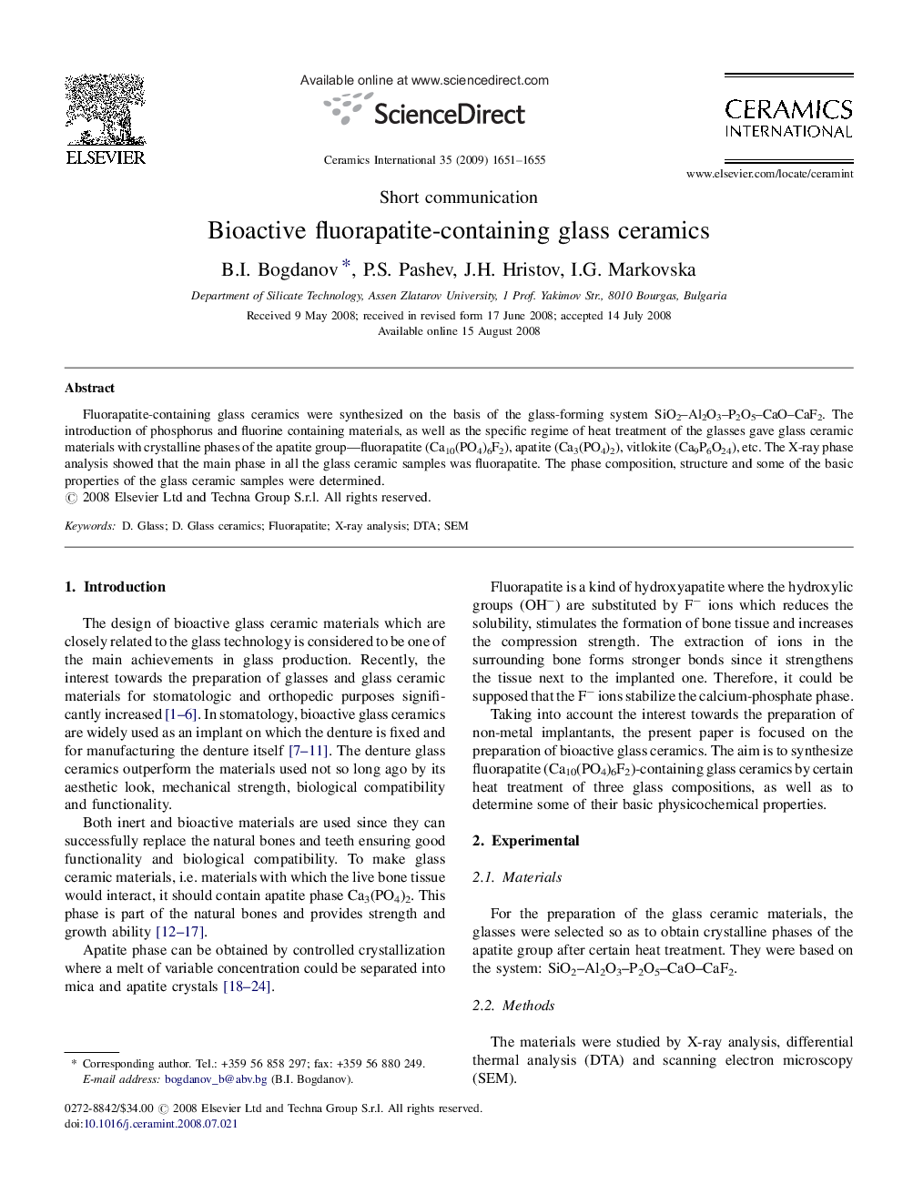 Bioactive fluorapatite-containing glass ceramics